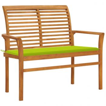 ARDEBO.de - Gartenbank mit Hellgrüner Auflage 112 cm Massivholz Teak 