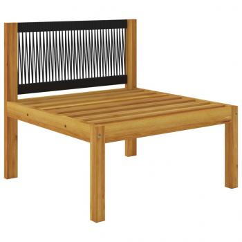 6-tlg. Garten-Lounge-Set mit Kissen Creme Massivholz Akazie