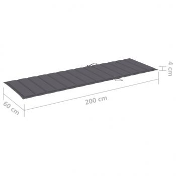 Sonnenliegen-Auflage Anthrazit 200x60x3 cm Oxford-Gewebe