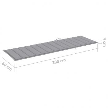 Sonnenliegen-Auflage Grau 200x60x3 cm Oxford-Gewebe