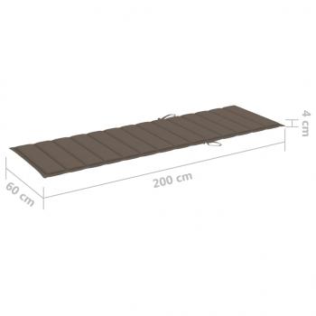 Sonnenliegen-Auflage Taupe 200x60x3 cm Oxford-Gewebe