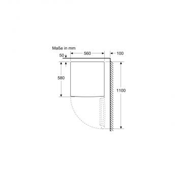 Bosch KTL15NWEA Tischkühlschrank, 56cm breit, 120l, LED Beleuchtung, MultiBox, weiß