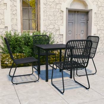 ARDEBO.de - 5-tlg. Garten-Essgruppe Poly Rattan und Glas