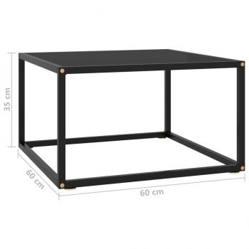 Couchtisch Schwarz mit Schwarzem Glas 60x60x35 cm