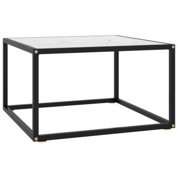 ARDEBO.de - Couchtisch Schwarz mit Weißem Glas in Marmor-Optik 60x60x35 cm