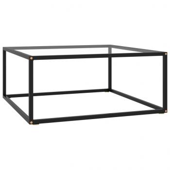 ARDEBO.de - Couchtisch Schwarz mit Hartglas 80x80x35 cm