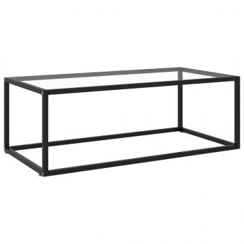 ARDEBO.de - Couchtisch Schwarz mit Hartglas 100x50x35 cm