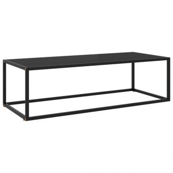 ARDEBO.de - Couchtisch Schwarz mit Schwarzem Glas 120x50x35 cm