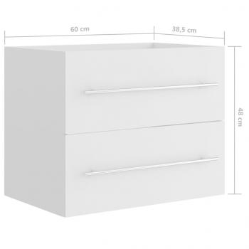 Waschbeckenunterschrank Weiß 60x38,5x48 cm Holzwerkstoff