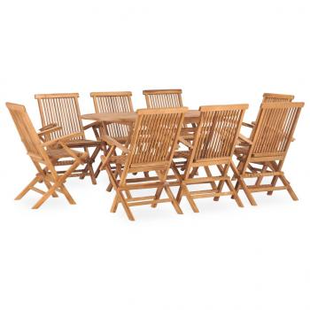 ARDEBO.de - 9-tlg. Garten-Essgruppe Klappbar Massivholz Teak