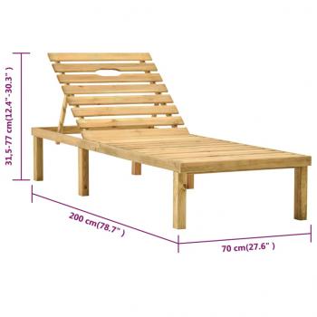 Garten-Sonnenliege mit Tisch Kiefernholz Imprägniert 