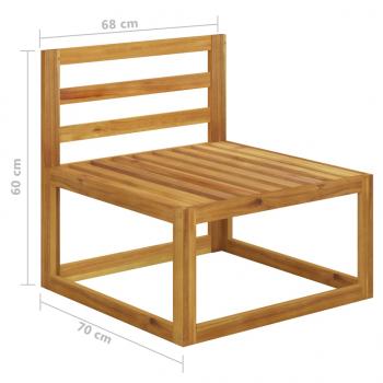 2-tlg. Garten-Sofagarnitur mit Auflage Massivholz Akazie