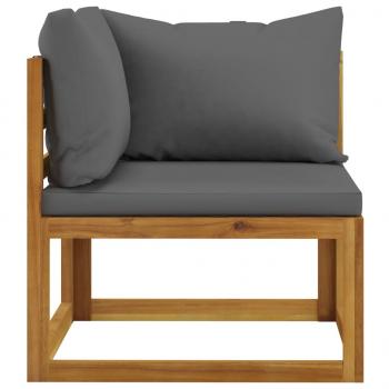 Modular-Ecksofa mit Dunkelgrauen Kissen Akazie Massivholz