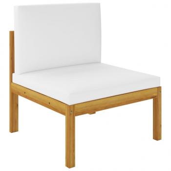 ARDEBO.de - Garten-Mittelsofa mit Auflagen Massivholz Akazie 