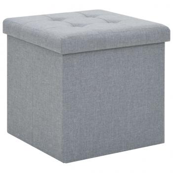 Hocker mit Stauraum 2 Stk. Hellgrau Leinenoptik