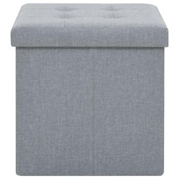 Hocker mit Stauraum 2 Stk. Hellgrau Leinenoptik