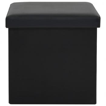 Hocker mit Stauraum 2 Stk. Schwarz Kunstleder 