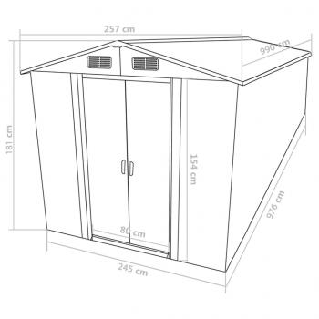 Gerätehaus Anthrazit 257x990x181 cm Verzinkter Stahl 