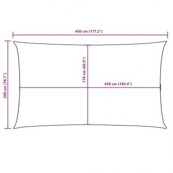 Sonnensegel Oxford-Gewebe Rechteckig 2x4,5 m Weiß