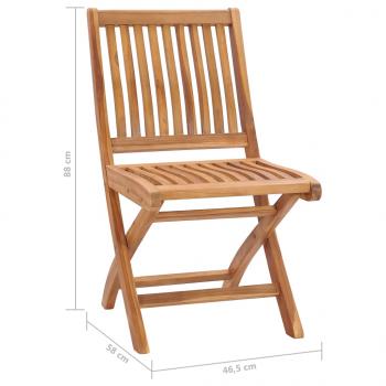 Gartenstühle 2 Stk. mit Beige Kissen Massivholz Teak 