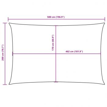 Sonnensegel Oxford-Gewebe Rechteckig 2x5 m Anthrazit