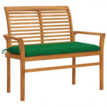 ARDEBO.de - Gartenbank mit Grüner Auflage 112 cm Massivholz Teak 