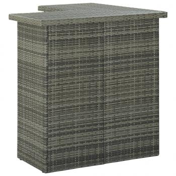 8-tlg. Gartenbar-Set mit Kissen Poly Rattan Grau