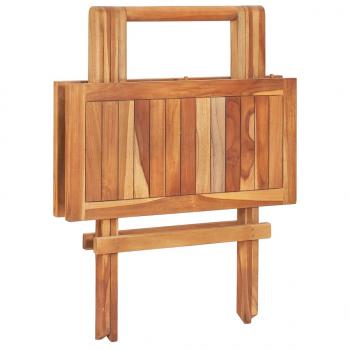 3-tlg. Bistro-Set mit Anthrazit Kissen Massivholz Teak