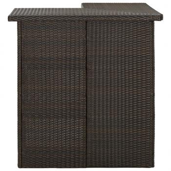 8-tlg. Gartenbar-Set mit Kissen Poly Rattan Braun