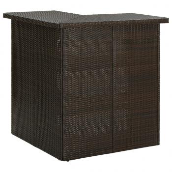 8-tlg. Gartenbar-Set mit Kissen Poly Rattan Braun