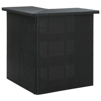 16-tlg. Gartenbar-Set mit Kissen Poly Rattan Schwarz