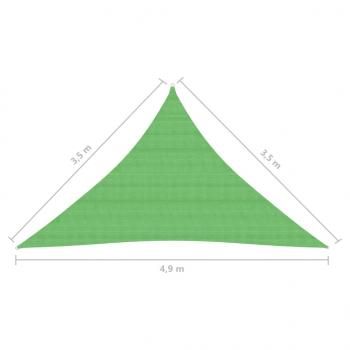 Sonnensegel 160 g/m² Hellgrün 3,5x3,5x4,9 m HDPE