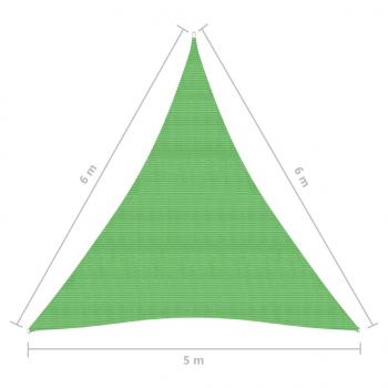 Sonnensegel 160 g/m² Hellgrün 5x6x6 m HDPE