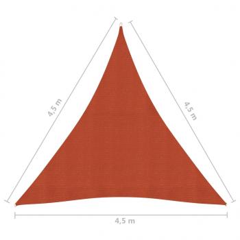 Sonnensegel 160 g/m² Terrakottarot 4,5x4,5x4,5 m HDPE