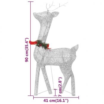 LED-Rentiere Weihnachtsdeko 270x7x90 cm Silbern Kaltweiß