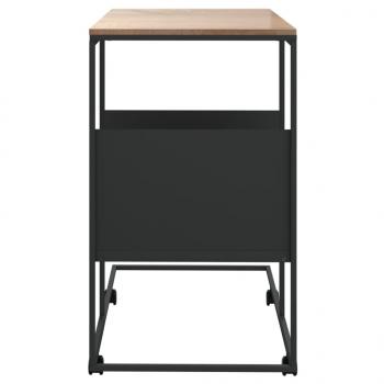 Beistelltisch mit Rollen Schwarz 55x36x63,5 cm Holzwerkstoff