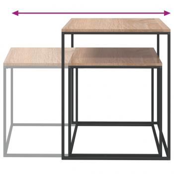 Couchtisch-Set 2-tlg. Holzwerkstoff und Metall