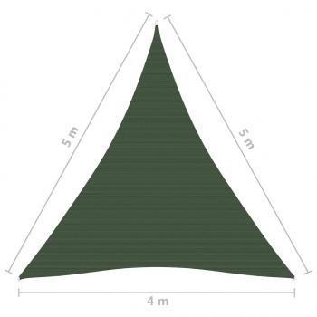 Sonnensegel 160 g/m² Dunkelgrün 4x5x5 m HDPE