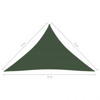 Sonnensegel 160 g/m² Dunkelgrün 5x5x6 m HDPE