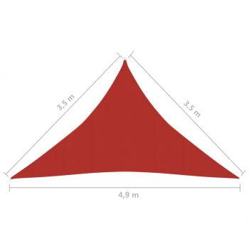 Sonnensegel 160 g/m² Rot 3,5x3,5x4,9 m HDPE