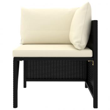 8-tlg. Garten-Lounge-Set mit Kissen Poly Rattan Schwarz