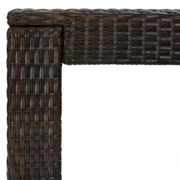 5-tlg. Gartenbar-Set mit Kissen Poly Rattan Braun