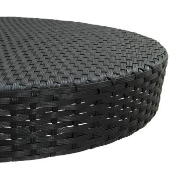 5-tlg. Gartenbar-Set mit Kissen Poly Rattan Schwarz