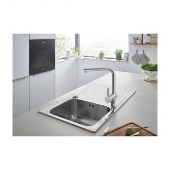 GROHE K500 Edelstahlspüle mit Abtropffläche, reversibel, 860x500mm, Edelstahl (31571SD1)