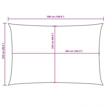 Sonnensegel Oxford-Gewebe Rechteckig 2,5x5 m Weiß