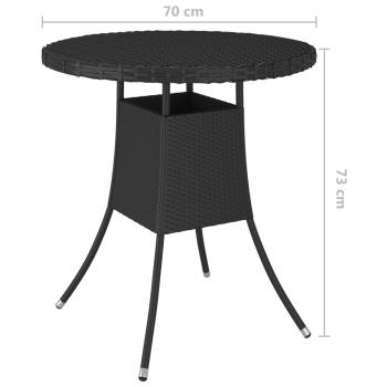 Gartentisch Schwarz 70x70x73 cm Poly Rattan