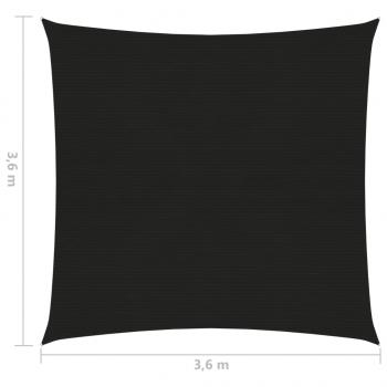 Sonnensegel 160 g/m² Schwarz 3,6x3,6 m HDPE