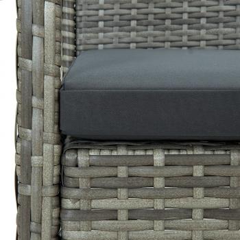 5-tlg. Garten-Lounge-Set mit Auflagen Poly Rattan Grau