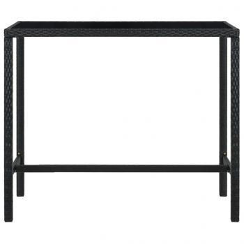 Garten-Bartisch Schwarz 130x60x110 cm Poly Rattan und Glas