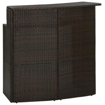 ARDEBO.de - Garten-Bartisch Braun 120x55x110 cm Poly Rattan 